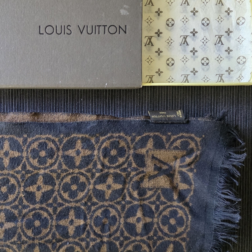 Vintage Louis Vuitton Monogram Wool Scarf